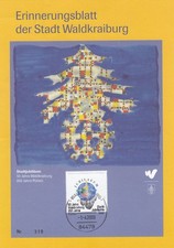BRD  Erinnerungsblatt der Stadt Waldkraiburg mit MiNr. 2087