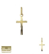 ECHT GOLD 585 Kreuz Anhänger