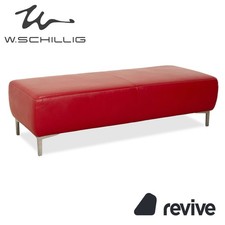 Willi Schillig Leder Hocker Rot