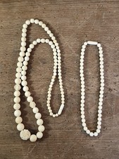 Lot Schmuck schweres Bein Kette Rose Halskette Perlenkette um 1930