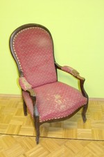 Stuhl Armlehnstuhl Sessel Biedermeier Nussbaum Louis Philippe * 6039