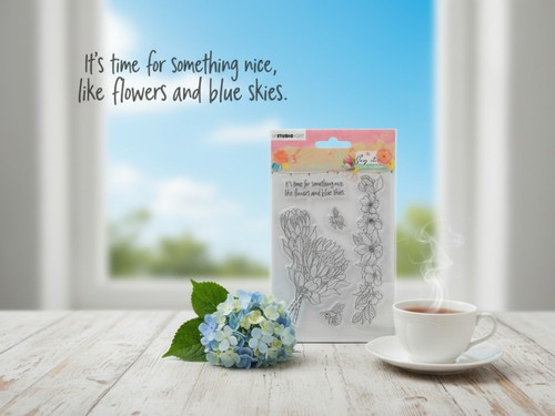 Clearstamps/Blumen/Spruch/neu/