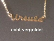 EDLE HALSKETTE URSULA KETTE ECHT VERGOLDET NAMEN NAMENSCOLLIER NAMENSKETTE NEU