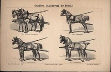 "Geschirre (Anschirrung der Pferde),Fig. 1. Rationelles Arbeitsgeschirr; Fig. 2.