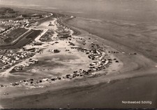 AK Nordseebad Schillig, Luftaufnahme Bus Wohnwagen Auto Ebbe (Nr. 2190)