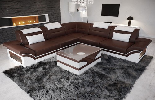 Leder ecksofa couch ledersofa - leder,