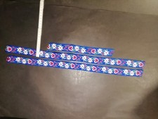 3 Teile Reste  blaue Trachtenborte Webband Edelweißborte Bordüre