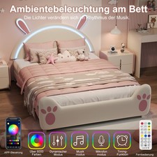 Polsterbett mit led kinderbett - polsterbett,