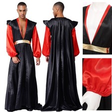 Herren Kostüm Satin Kleid Zauberer 1-Stück Filmcharakter Abnehmbarer Cape