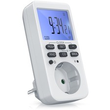 Bearware Zeitschaltuhr, digital, beleuchtetes LCD Display,  7 Tasten, weiss