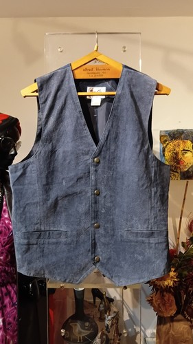 Wildleder weste jeansblau - wildleder,