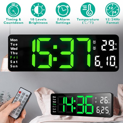 Digital wanduhr led - led, alarm
