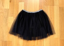 wie neu: Rock SMAFOLK Kleid Tüll (NP 39€) Schwarz/Silber Metallic Glitzer Gr 128