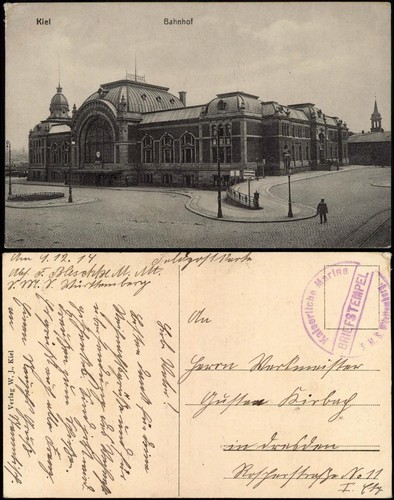 Ansichtskarte kiel bahnhof - ansichtskarte,