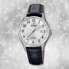 Armband-Uhr Leder schwarz
