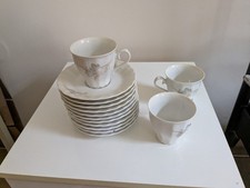 Eschenbach bavaria porzellan Kaffeetassen.  Untertassen graue Rose Gebraucht