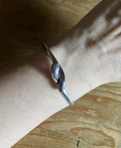 Versilbert schlange armreif - versilbert,