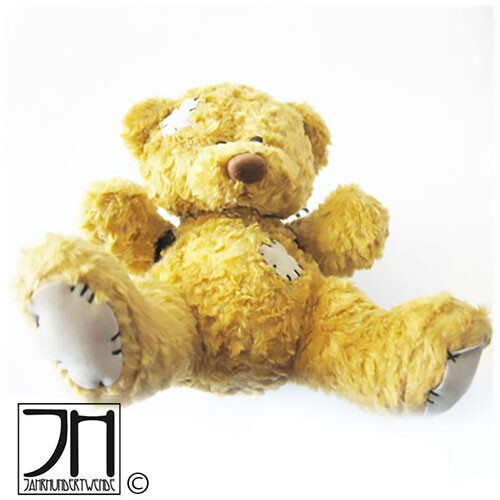 Kleiner teddy mit leder - kleiner,