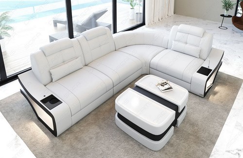 Ecksofa leder sofa - ecksofa,