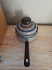 Silit Vintage Emaille Kochtopf, blaue Streifen, selten