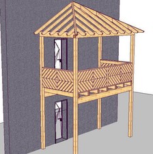 Holzbalkon Vorstellbalkon  Balkonbausatz Anbaubalkon Vorbaubalkon mit Dach H4