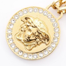 VERSACE Medusa Greca Halskette mit Anhänger vergoldet Strass gebraucht Damen ...