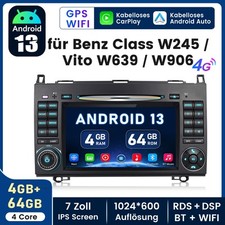 7" Android 14 DVD Autoradio GPS Mercedes A/B-Klasse W245 Sprinter Viano Crafter