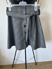 Damen Minirock, grau/kariert - Gr. L, gebraucht - Schleife