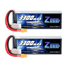 2x Zeee 14,8V 3300mAh 4S LiPo Akku Batterie 50C XT60 für RC Flugzeug RC Auto UAV