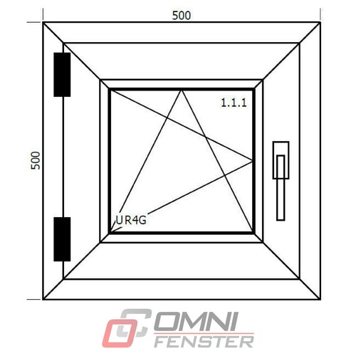 Kellerfenster 50x50 weiß - 50x50,