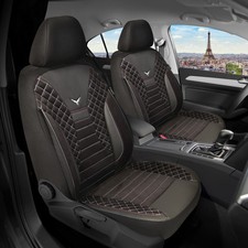 Schonbezüge Sitzbezüge für Opel Corsa D Bj 2006-14 in Schwarz/Weiße Naht PS808