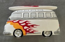 Original VW Bus Bulli Spardose mit Surfbrett Flammen Feuer Samba 4 Piggy Bank