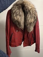 Lederjacke mit Fuchspelz Kragen  