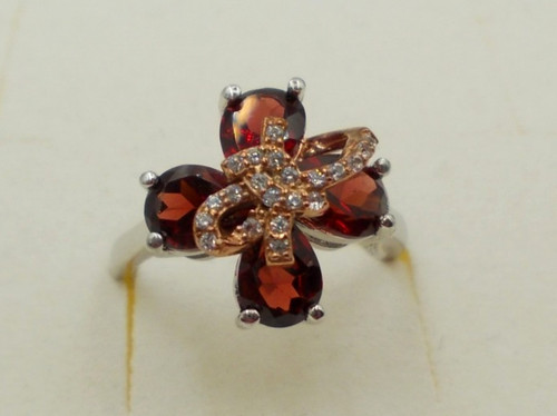 Granat ring sterlingsilber - -,