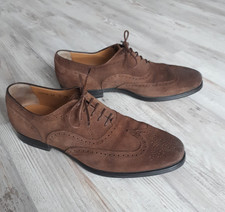 Santoni Gr. 44 Oxford Full Brogue Wildleder Schuhe Braun