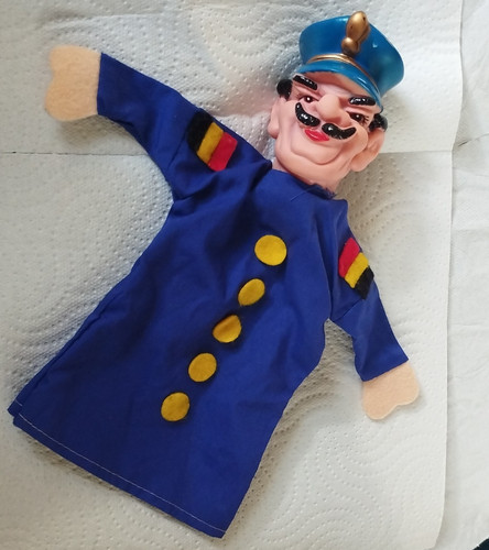 Handpuppe polizist blau mit - handpuppe,