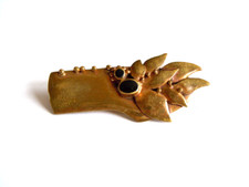 Bronze? Brosche Email Schwarz