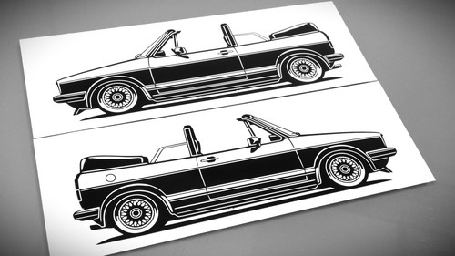 Golf mk1 cabrio aufkleber - cabrio,