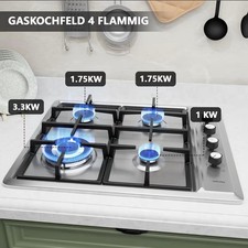 59cm Gaskochfeld 4 Flammig