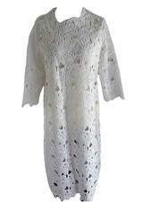 Kleid No Name Sommerkleid L 40/42 Strandkleid Weiß Spitze Blumen Neu Brautkleid