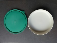 Tupper Tupperware Deckel grün 227-20 Dose weiß 1262-2 rund flache Servierschale