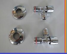 Eckventil selbstdichtend [2er Set] mit Rosette 1/2" chrom für Küche oder Bad.