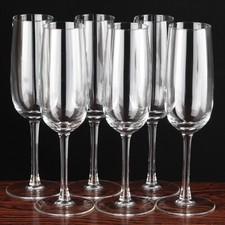 6 Sektgläser Luminarc schlicht modern 19,8 cm klar Glas Gläser ReUse