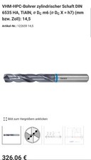 2x Garant VHM-HPC-Bohrer zylindrischer Schaft , TiAlN, ⌀ DC(⌀ DC X = h7)