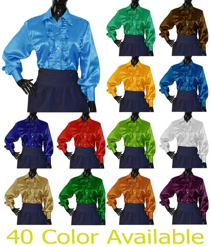 Damen satin bluse langarm - bluse,