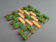 Alter Untersetzer Stil BAUHAUS Holz Viereck Rechteck 15x16 gedeckter Tisch DEKO