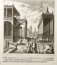 PERSEPOLIS - DIE PALÄSTE, Kupferstich M. Küsell nach J. W. Baur ~ 1671, sign.