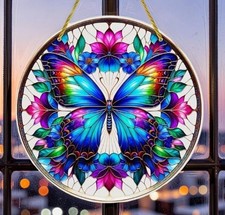 Acrylbild Schmetterling Blumen