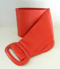 Original 50er Jahre Gürtel Leder RAL 3024 rot  9,5/90 cm Rockabilly