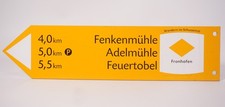Metall Wegweiser Schild Wandern im Schussental Fronhofen Fenkenmühle Adelmühle 